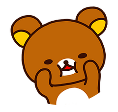 Rilakkuma squishing his cheeks with his paws